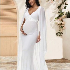Elegant White Maternity Dress